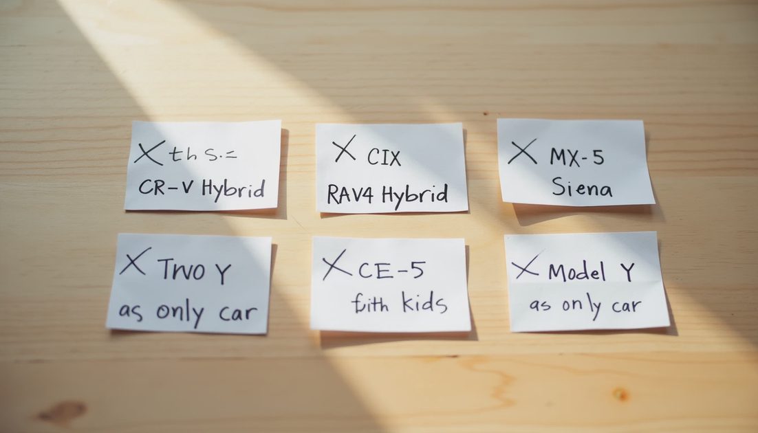 Yes Mostly for Hybrids and Vans Five paper cards with three checkmarks and two X marks