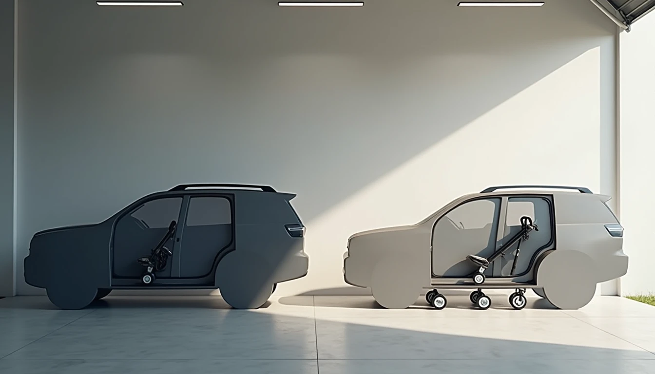 SUV door arc versus sliding door rectangle with stroller